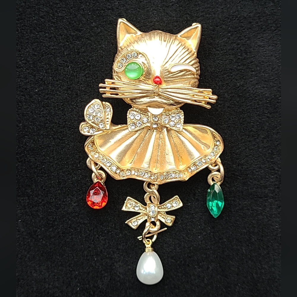 Vintage Cat Brooch